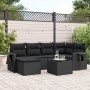 7-piece garden dining set with black synthetic rattan cushions by , Garden sets - Ref: Foro24-3252802, Price: 530,09 €, Disco...