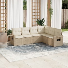 Garden sofa set with 6-piece synthetic rattan beige cushions by , Garden sets - Ref: Foro24-3252545, Price: 522,99 €, Discoun...