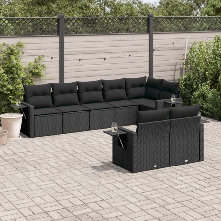 Set aus 8-teiligen Gartensofas und Kissen Kunstrattan schwarz von , Gartensets - Ref: Foro24-3252752, Preis: 706,26 €, Rabatt: %