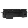 Set aus 6-teiligen Gartensofas und Kissen Kunstrattan schwarz von , Gartensets - Ref: Foro24-3252792, Preis: 465,77 €, Rabatt: %