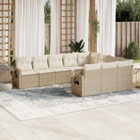 Set Gartensofas mit beigen Kissen 10 Stück synthetisches Rattan von , Gartensets - Ref: Foro24-3253025, Preis: 701,99 €, Raba...