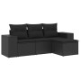 4-piece garden sofa set with black synthetic rattan cushions by , Garden sets - Ref: Foro24-3254802, Price: 314,98 €, Discoun...