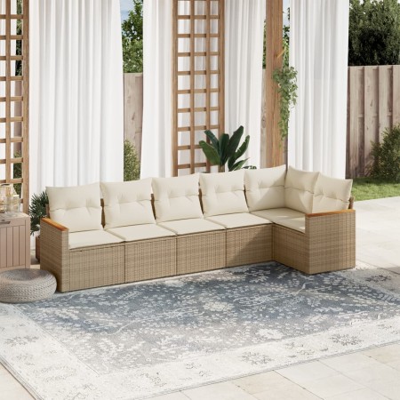 Set Gartensofas mit Kissen 6 Stück synthetisches Rattan beige von , Gartensets - Ref: Foro24-3258390, Preis: 521,80 €, Rabatt: %