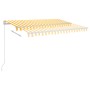 Manual retractable awning with yellow and white LED 300x250 cm by , Awnings - Ref: Foro24-3068863, Price: 268,27 €, Discount: %