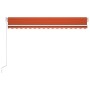 Toldo retráctil manual con LED naranja y marrón 400x300 cm de , Toldos - Ref: Foro24-3068905, Precio: 345,43 €, Descuento: %