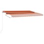 Manual retractable awning with orange and brown LED 400x300 cm by , Awnings - Ref: Foro24-3068905, Price: 359,39 €, Discount: %