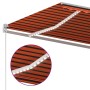 Manual retractable awning with orange and brown LED 400x300 cm by , Awnings - Ref: Foro24-3068905, Price: 359,39 €, Discount: %