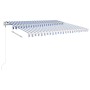 Blue and white automatic retractable awning 450x350 cm by , Awnings - Ref: Foro24-3069006, Price: 546,00 €, Discount: %