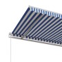 Toldo automático retráctil azul y blanco 450x350 cm de , Toldos - Ref: Foro24-3069006, Precio: 546,00 €, Descuento: %