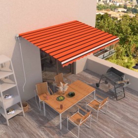 Orange and brown automatic retractable awning 450x350 cm by , Awnings - Ref: Foro24-3069010, Price: 573,99 €, Discount: %