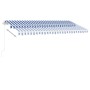 Manual retractable awning with blue and white LED 400x300 cm by , Awnings - Ref: Foro24-3069541, Price: 474,51 €, Discount: %