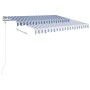 Manual retractable awning with blue and white LED light 3x2.5 m by , Awnings - Ref: Foro24-3069901, Price: 358,99 €, Discount: %