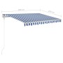 Manual retractable awning with blue and white LED light 3x2.5 m by , Awnings - Ref: Foro24-3069901, Price: 358,99 €, Discount: %