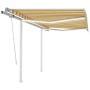 Manual retractable awning with yellow and white LED light 3x2.5 m by , Awnings - Ref: Foro24-3069903, Price: 365,67 €, Discou...