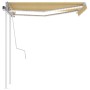 Toldo manual retráctil con luz LED amarillo y blanco 3x2,5 m de , Toldos - Ref: Foro24-3069903, Precio: 365,67 €, Descuento: %