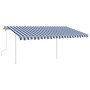 Toldo retráctil manual con luz LED azul y blanco 4x3 m de , Toldos - Ref: Foro24-3069941, Precio: 445,32 €, Descuento: %