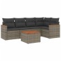 6-piece garden furniture set and gray synthetic rattan cushions by , Garden sets - Ref: Foro24-3258357, Price: 379,44 €, Disc...