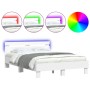 Bed frame with headboard and white LED lights 120x190 cm by , Beds and slatted bases - Ref: Foro24-3207574, Price: 159,12 €, ...