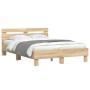 Estructura de cama cabecero y luces LED roble Sonoma 120x190 cm de , Camas y somieres - Ref: Foro24-3207576, Precio: 140,99 €...