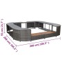 Whirlpool-Badewanne mit quadratischem Rand, graues PE-Rattan, 268 x 268 x 55 cm von vidaXL, Pool- und Spa-Zubehör - Ref: Foro...