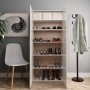 Mueble zapatero contrachapada blanco brillo 80x35,5x180 cm de vidaXL, Zapateros y organizadores de calzado - Ref: Foro24-8002...