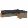 9-teiliges Gartenmöbel-Set und graue synthetische Rattankissen von , Gartensets - Ref: Foro24-3260387, Preis: 594,99 €, Rabat...