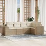 Garden sofa set with 5-piece synthetic rattan beige cushions by , Garden sets - Ref: Foro24-3254865, Price: 493,56 €, Discoun...