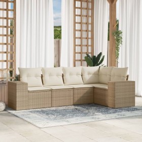 Set Gartensofas mit Kissen 5 Stück synthetisches Rattan beige von , Gartensets - Ref: Foro24-3254865, Preis: 496,03 €, Rabatt: %