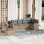 Gartensofa-Set mit Kissen, 6-teilig, beiges synthetisches Rattan von , Gartensets - Ref: Foro24-3258419, Preis: 445,61 €, Rab...