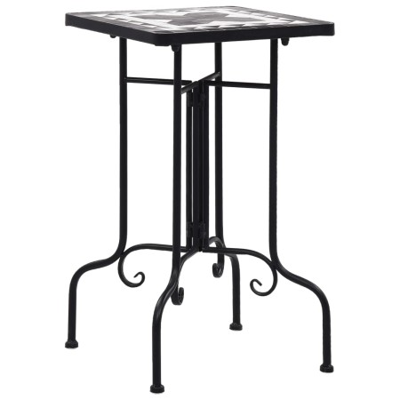 Mesa auxiliar de mosaico cerámica negro y blanco de vidaXL, Soportes para macetas - Ref: Foro24-46711, Precio: 44,46 €, Descu...