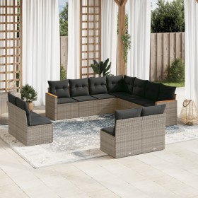 11-teiliges Gartensofa-Set und graue synthetische Rattankissen von , Gartensets - Ref: Foro24-3258490, Preis: 668,23 €, Rabat...