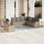 Set mit 9 Gartensofas mit beigen Kissen aus synthetischem Rattan von , Gartensets - Ref: Foro24-3258503, Preis: 685,03 €, Rab...