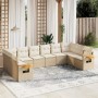 Garden sofa set with beige cushions 10 pieces synthetic rattan by , Garden sets - Ref: Foro24-3259566, Price: 691,18 €, Disco...