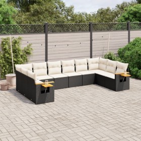 Set de sofás de jardín 10 pzas cojines ratán sintético negro de , Conjuntos de jardín - Ref: Foro24-3259564, Precio: 593,99 €...