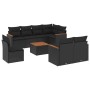 Set aus 8-teiligen Gartensofas und Kissen Kunstrattan schwarz von , Gartensets - Ref: Foro24-3258569, Preis: 637,91 €, Rabatt: %