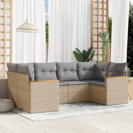 Set Gartensofas mit Kissen 6 Stück synthetisches Rattan beige von , Gartensets - Ref: Foro24-3258664, Preis: 480,98 €, Rabatt: %