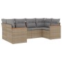 Garden sofa set with 6-piece synthetic rattan beige cushions by , Garden sets - Ref: Foro24-3258664, Price: 469,31 €, Discoun...