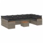 Garden sofa set 11 pieces and gray synthetic rattan cushions by , Garden sets - Ref: Foro24-3258735, Price: 651,38 €, Discoun...