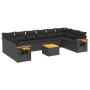 Set mit 11 Stück Gartensofas und Kissen synthetisches Rattan schwarz von , Gartensets - Ref: Foro24-3259570, Preis: 678,35 €,...