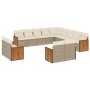 Set sofás de jardín con cojines 13 pzas ratán sintético beige de , Conjuntos de jardín - Ref: Foro24-3260609, Precio: 1,00 €,...