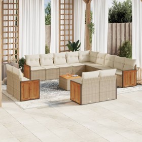 14-piece garden sofa set with beige synthetic rattan cushions by , Garden sets - Ref: Foro24-3260616, Price: 1,00 €, Discount: %