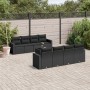 Set aus 8-teiligen Gartensofas und Kissen Kunstrattan schwarz von , Gartensets - Ref: Foro24-3218735, Preis: 560,27 €, Rabatt: %