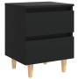 Mesitas de noche 2 uds con patas madera pino negro 40x35x50 cm de vidaXL, Mesitas de noche - Ref: Foro24-805854, Precio: 65,4...