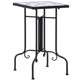 Mesa auxiliar de mosaico cerámica azul y blanco de vidaXL, Soportes para macetas - Ref: Foro24-46710, Precio: 44,99 €, Descue...