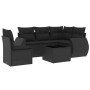 Set aus 6-teiligen Gartensofas und Kissen Kunstrattan schwarz von , Gartensets - Ref: Foro24-3221374, Preis: 411,73 €, Rabatt: %