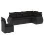 Set aus 6-teiligen Gartensofas und Kissen Kunstrattan schwarz von , Gartensets - Ref: Foro24-3221424, Preis: 404,26 €, Rabatt: %