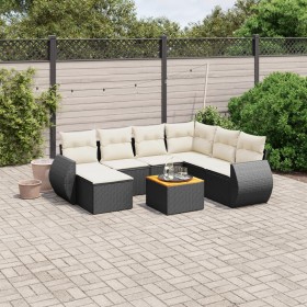 8-teiliges Gartensofa-Set und schwarze synthetische Rattankissen von , Gartensets - Ref: Foro24-3225118, Preis: 512,24 €, Rab...