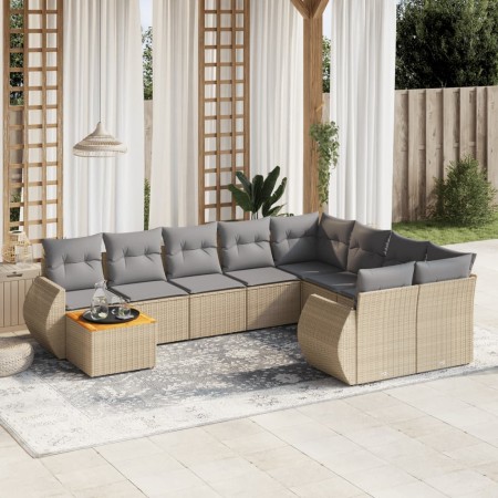 Set Gartensofas mit beigen Kissen 10 Stück synthetisches Rattan von , Gartensets - Ref: Foro24-3225170, Preis: 668,82 €, Raba...