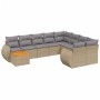 Set Gartensofas mit beigen Kissen 10 Stück synthetisches Rattan von , Gartensets - Ref: Foro24-3225170, Preis: 668,82 €, Raba...