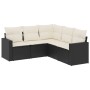 Set de muebles de jardín 5 pzas y cojines ratán sintético negro de , Conjuntos de jardín - Ref: Foro24-3218936, Precio: 334,4...